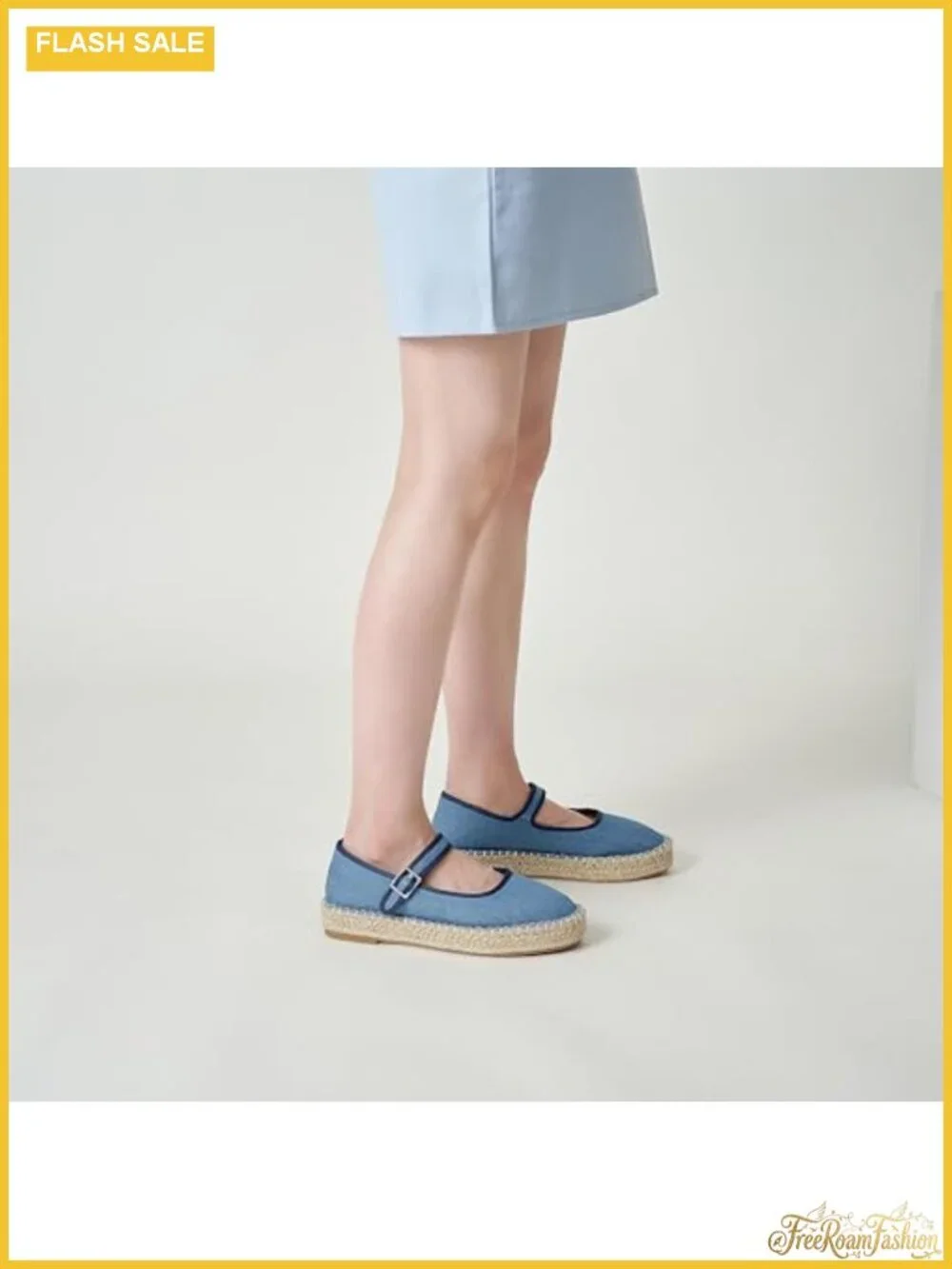 Women Canvas Mary Jane Espadrilles Closed Toe Casual Platform Flats